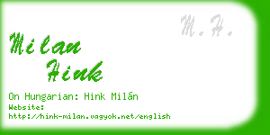 milan hink business card